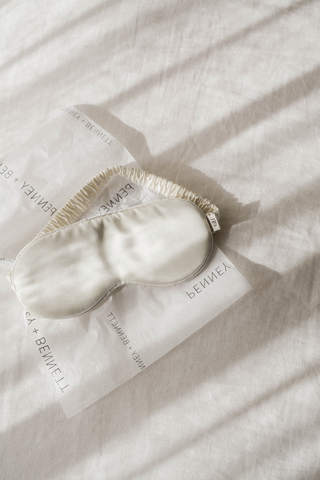 ivory silk eye mask