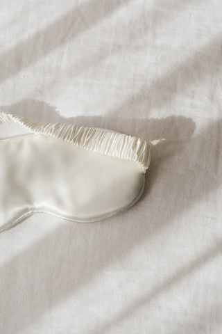 ivory silk eye mask