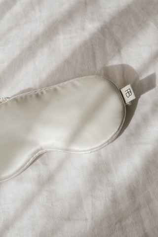 ivory silk eye mask