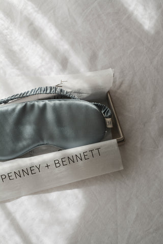 powder blue silk eye mask